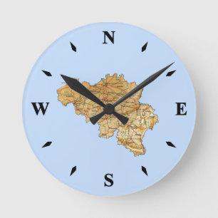 Belgium Map Clock