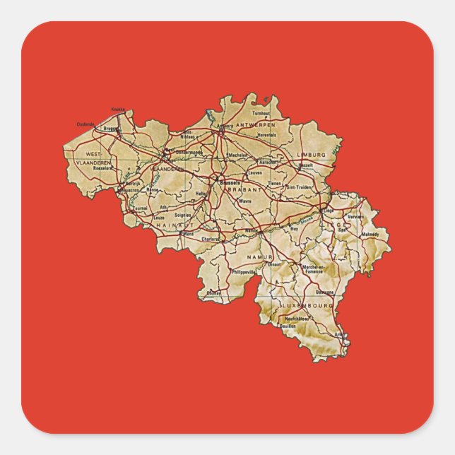 Belgium Map Sticker (Front)