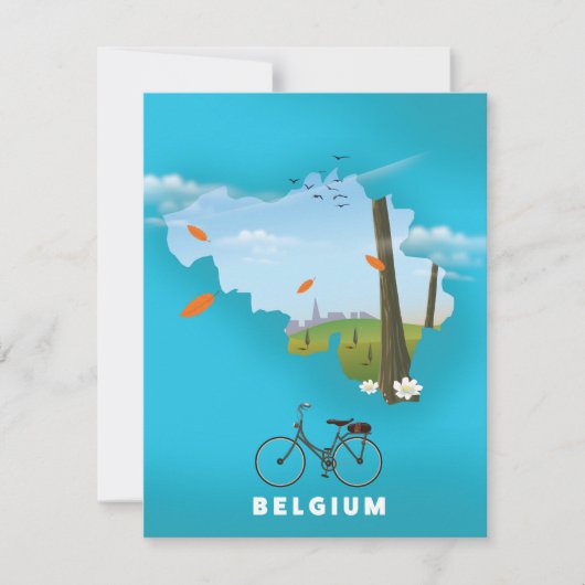 Belgium Map travel poster print. (Front)