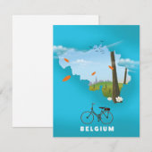 Belgium Map travel poster print. (Front/Back)