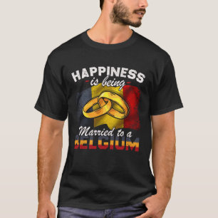 Belgium Marriage Belgian Married Flag Wedded Cultu T-Shirt