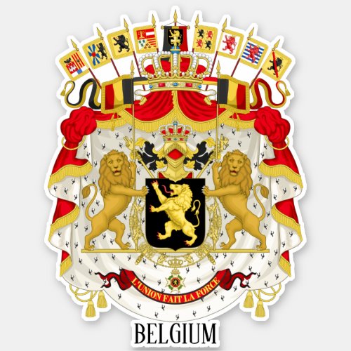 Belgium National Coat Of Arms Patriotic Sticker