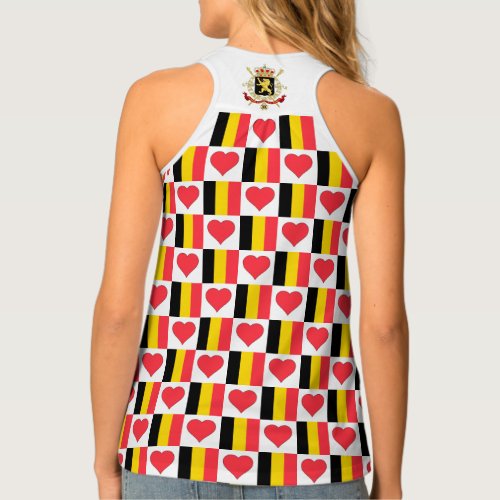 Belgium National Flag Heart Cute Patriotic Belgian Tank Top