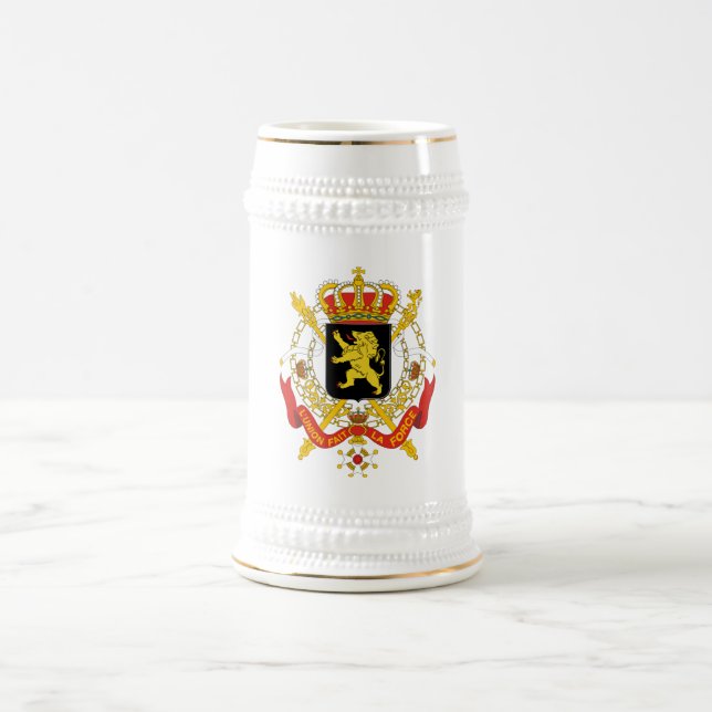 Belgium Official Coat Of Arms Heraldry Symbol Beer Stein (Center)