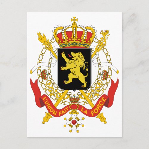 Belgium Official Coat Of Arms Heraldry Symbol Postcard