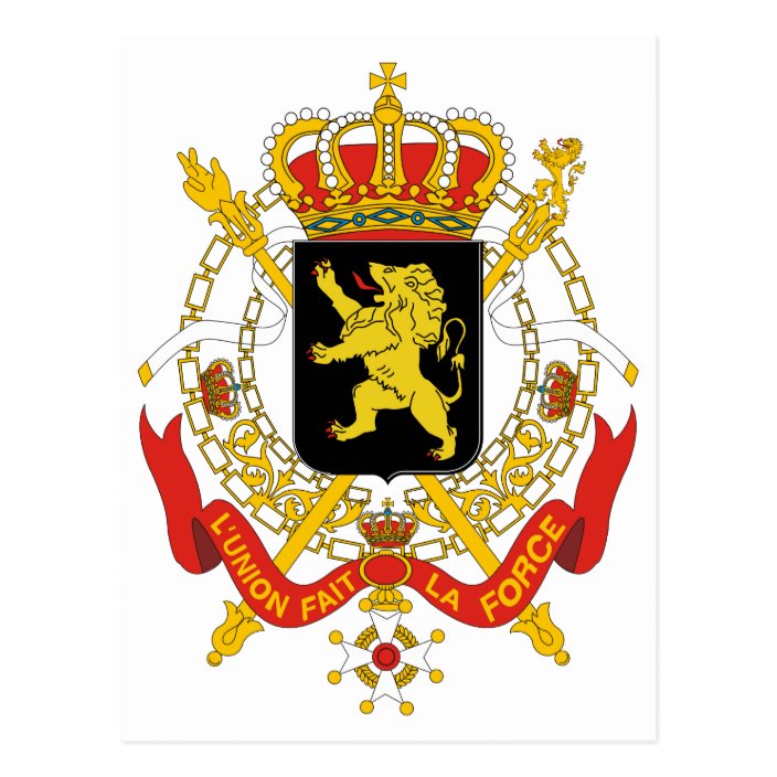 Belgium Official Coat Of Arms Heraldry Symbol Postcard | Zazzle.com