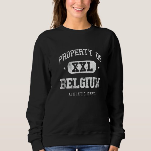 Belgium Property Xxl Sport College Athletic Funny Sweatshirt
