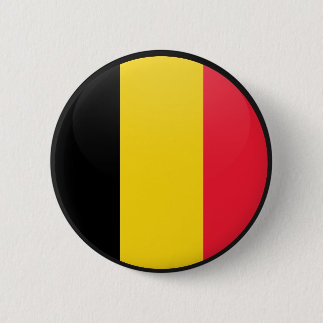 Belgium quality Flag Circle Pinback Button (Front)