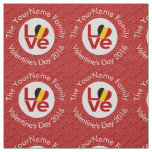 Belgium Red LOVE Flag Personalized  Fabric