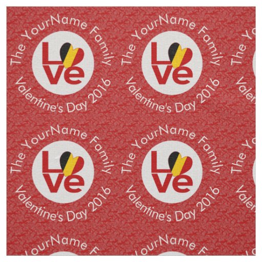 Belgium Red LOVE Flag Personalized  Fabric