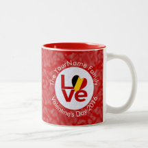 Belgium Red LOVE Flag Personalized