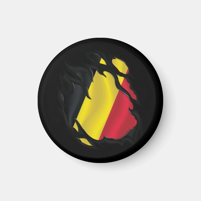 Belgium Ripped Flag Magnet (Front)