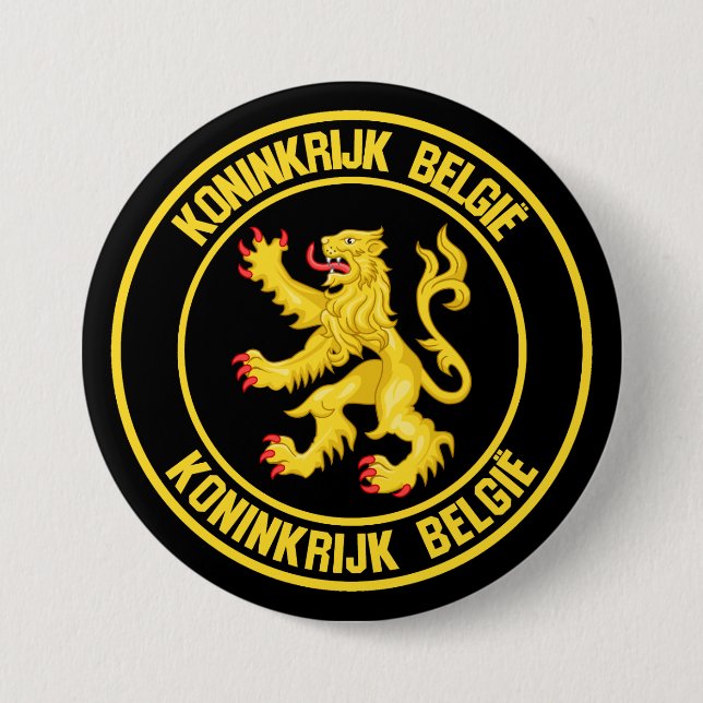 Belgium Round Emblem Button (Front)