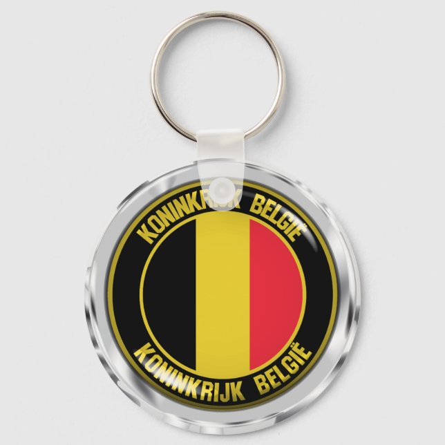 Belgium Round Emblem Keychain (Front)