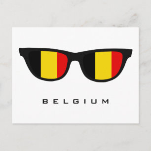 Belgium Shades custom text & color postcard
