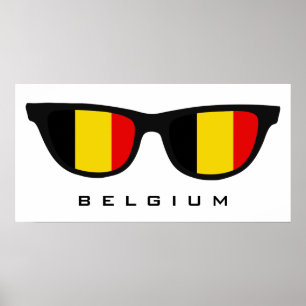 Belgium Shades custom text & color poster