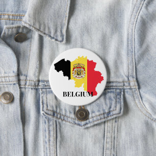 Belgium Silhouette, flag, Button