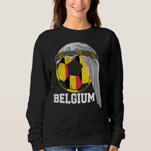BELGIUM Soccer 2022 Belgium Flag Ball Arab Keffiye Sweatshirt