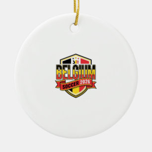 Belgium Soccer 2026 Soccer Bold Country Typography Ceramic Ornament