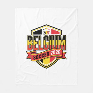 Belgium Soccer 2026 Soccer Bold Country Typography Fleece Blanket