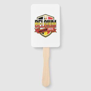 Belgium Soccer 2026 Soccer Bold Country Typography Hand Fan