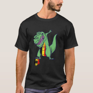 Belgium Soccer Dabbing Rex Dino Belgian Flag Belgi T-Shirt