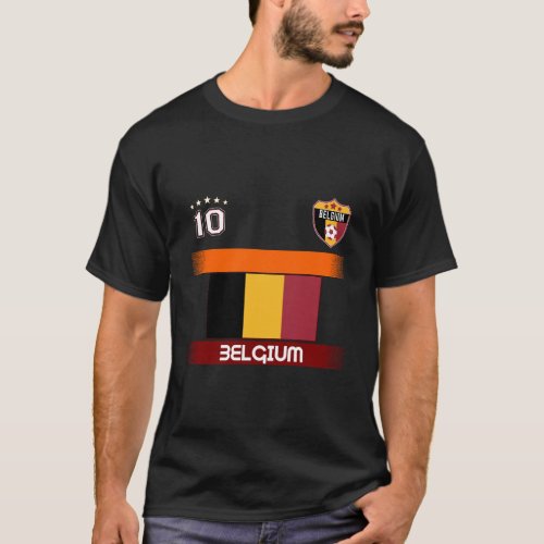 Belgium Soccer Design With Belgium Shield And Numb T_Shirt