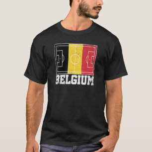 Belgium Soccer Field Country Flag Belgian Pride T-Shirt
