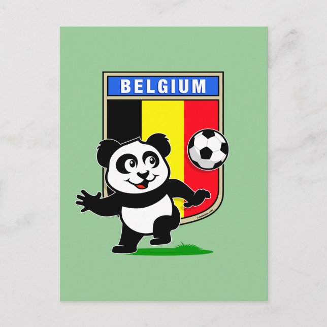 Belgium Soccer Panda Postcard (Front)