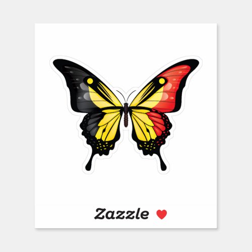 Belgium Swallowtail Butterfly Flag Sticker