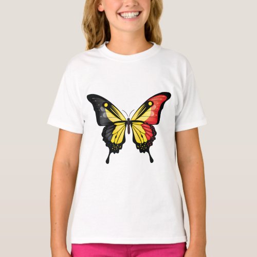 Belgium Swallowtail Butterfly Flag Sticker T_Shirt