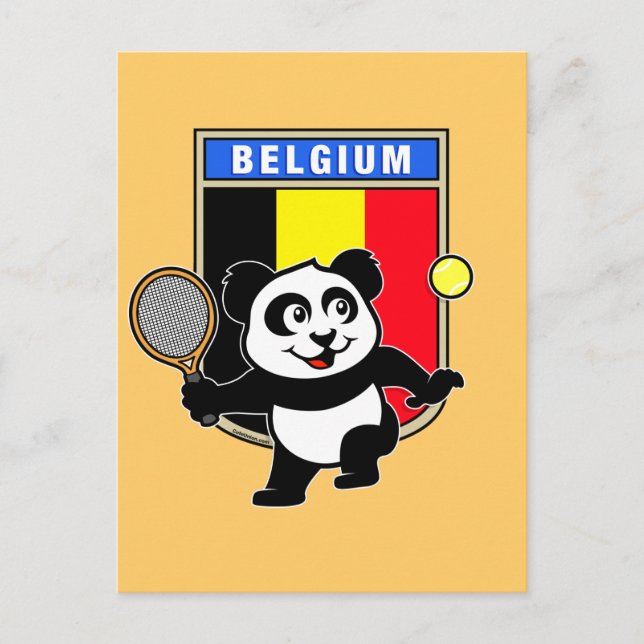 Belgium Tennis Panda Postcard (Front)
