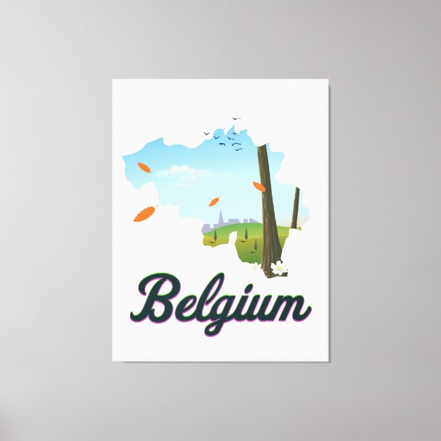 Belgium Travel poster. Canvas Print (Front)