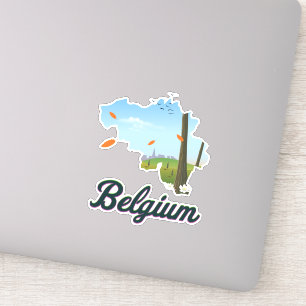 Belgium Travel poster. Sticker