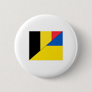 Belgium Ukraine Flag Belgian Ukrainian Nationality Button