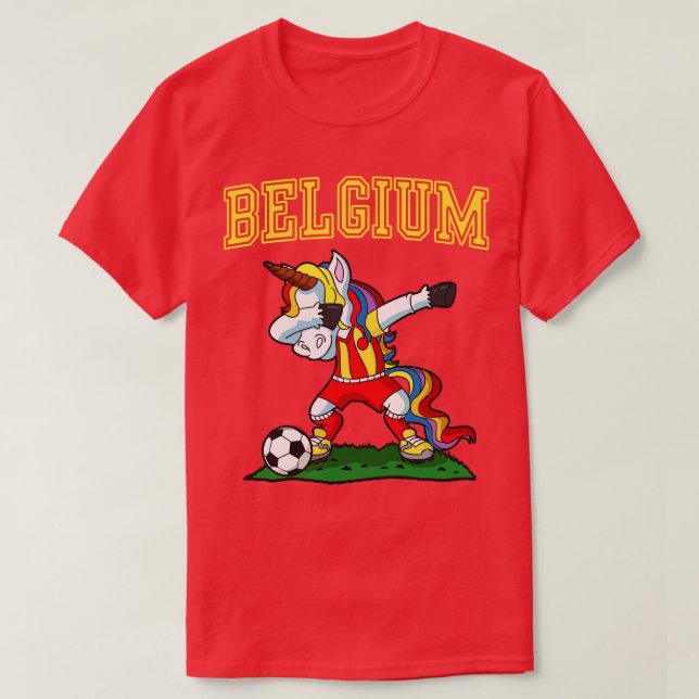 Belgium  Unicorn Player Team Coach T-Shirt (Design Front)