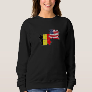 Belgium USA Belgian American Flag Sweatshirt