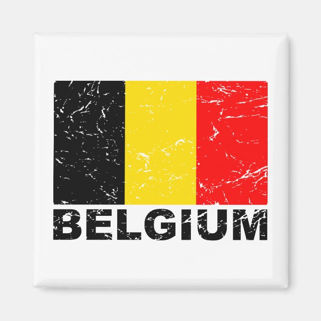 Belgium Vintage Flag Magnet (Front)