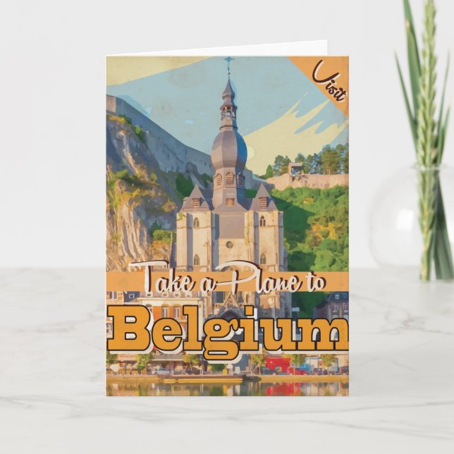 Belgium vintage Travel Poster. Holiday Card (Front)