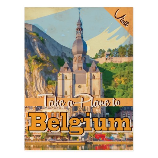 Belgium vintage Travel Poster. Postcard | Zazzle