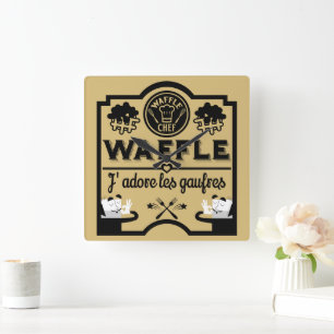 Belgium Waffles Square Wall Clock