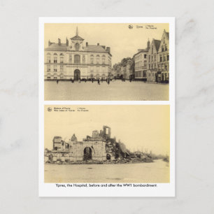 Belgium, Ypres - WW1 Bombardment Postcard