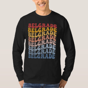 Belgrade City Groovy Retro T-Shirt