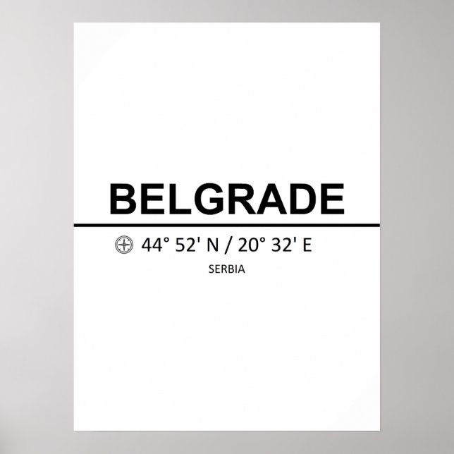 Belgrade Coordinates Poster (Front)