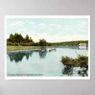 Belgrade Lake, Maine 1910 Vintage Poster