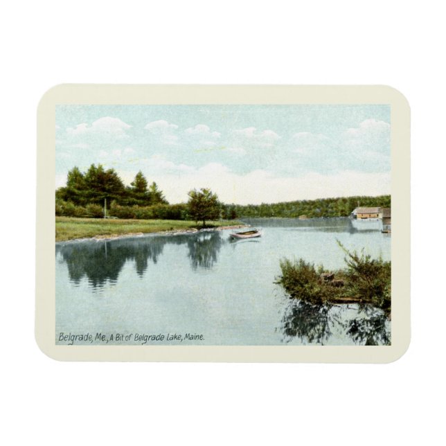 Belgrade Lake, Maine 1910 Vintage Style Magnet (Horizontal)