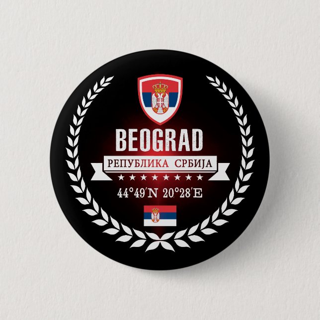 Belgrade Pinback Button (Front)