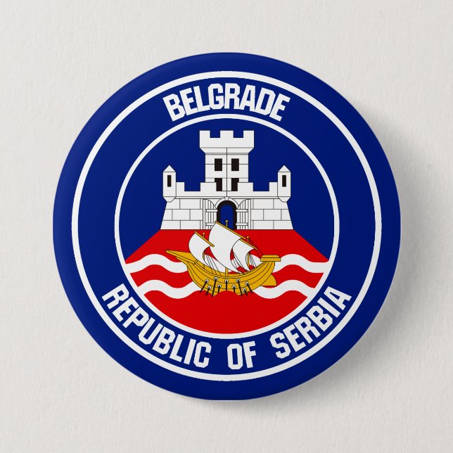 Belgrade Round Emblem Button (Front)