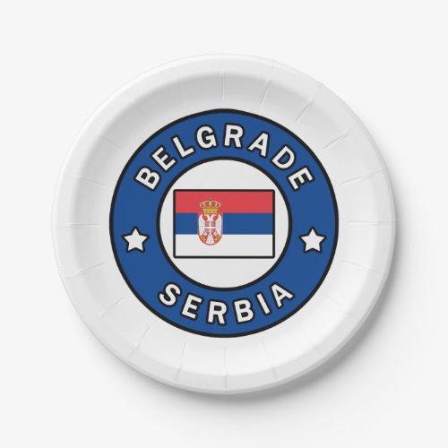 Belgrade Serbia Paper Plates