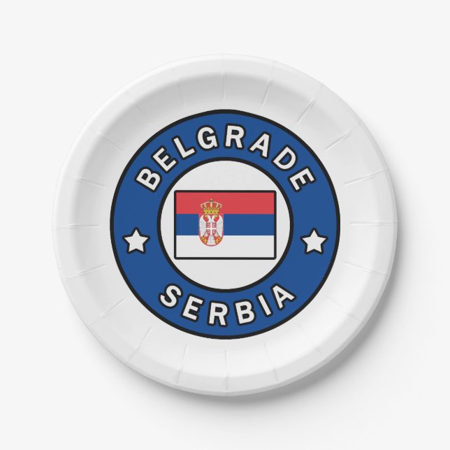 Belgrade Serbia Paper Plates (Front)